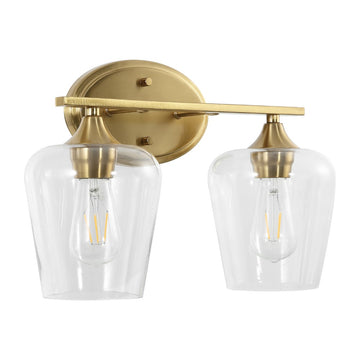 Jayne Iron/Glass Cottage Rustic LED Vanity Light